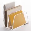 Transparency 2 Tiers Desktop File Holder With Multifunctional Paper Storage Compartments Office Supplies Rack