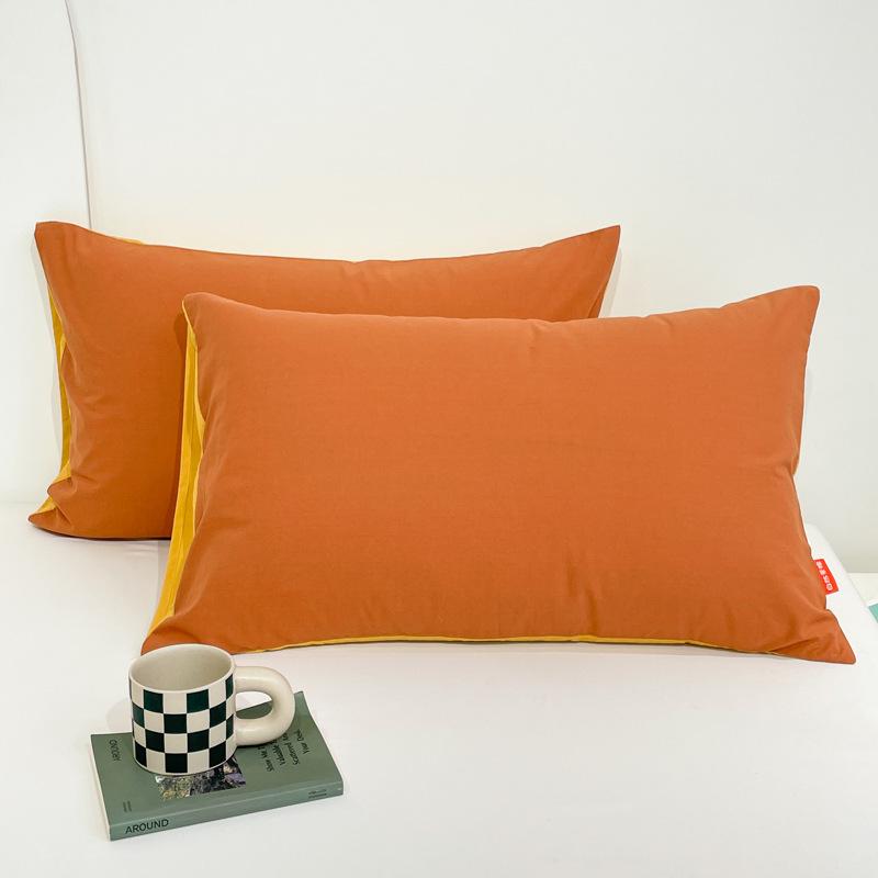 2pcs All-Cotton Washed Cotton Pillowcases, Comfortable for Bed Use, Machine Washable, Suitable for All Seasons.