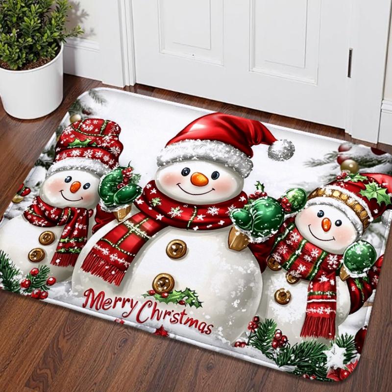 Christmas Tree Printed Floor Mat Anti Slip Mat for Entry Washbasin Small Carpet Absorbent Foot Mat Door Mat Soft and Comfortable