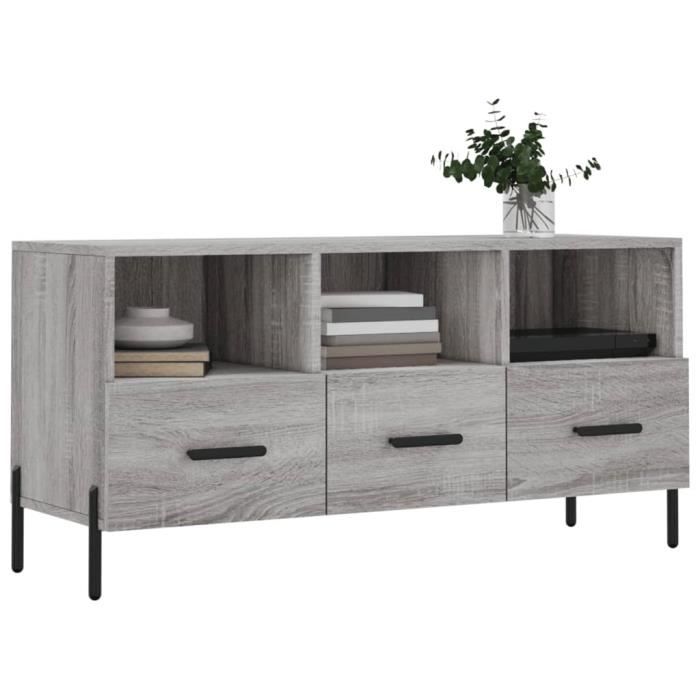 VidaXL Meuble TV sonoma gris 102x36x50 cm bois d'ingénierie 829050