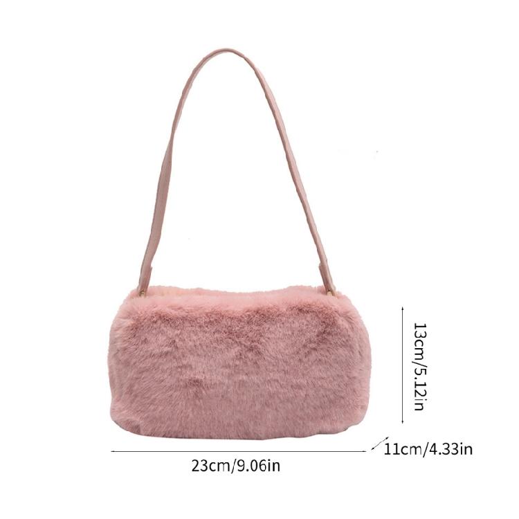 Fashionable Plush Shoulder Bag Functional Interior Suitable for Everyday Use