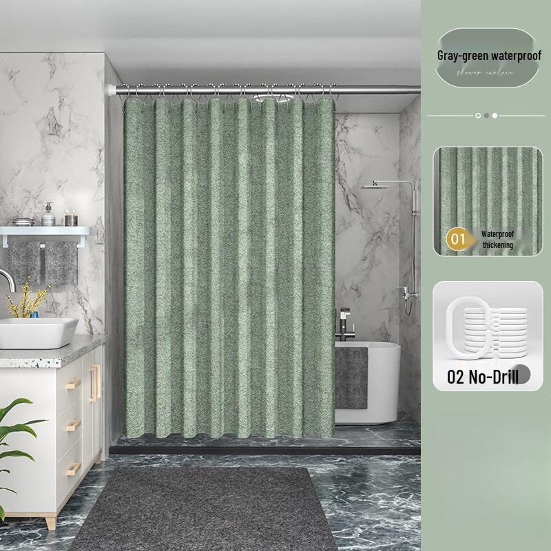 

Xihe Linen-Style Waterproof Shower Curtain 180x220 cm
