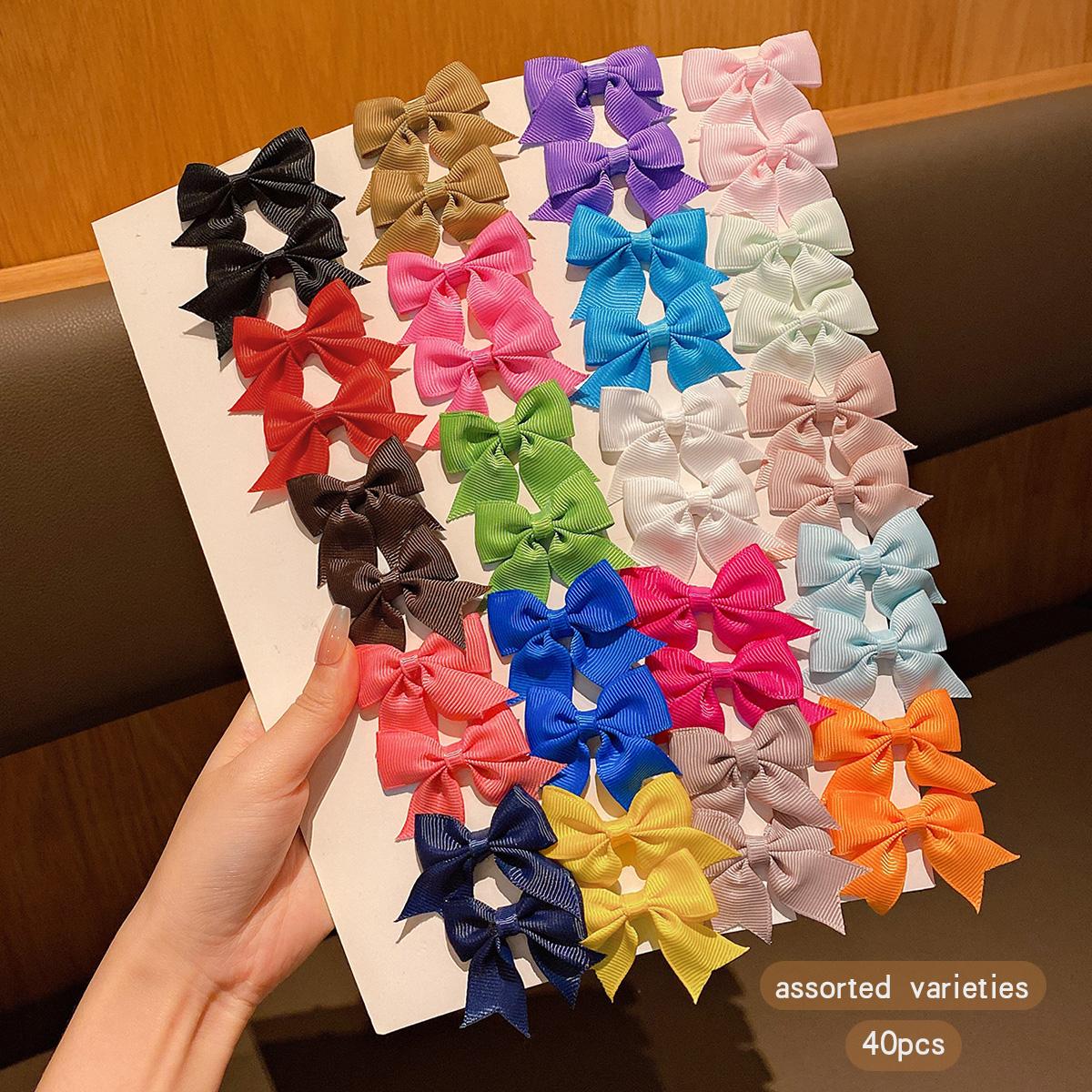 

40 colorful internet celebrity bow hair clips Korean version sweet hair accessories with random colors