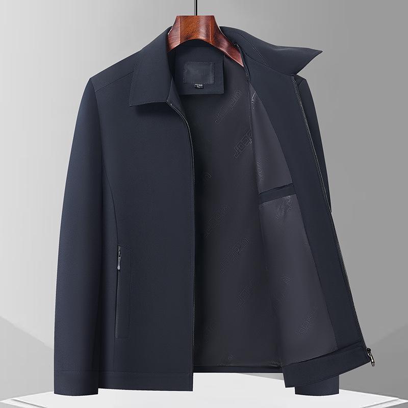 Men's Casual Lapel Jacket for Spring & Autumn - Middle-Aged & Elderly