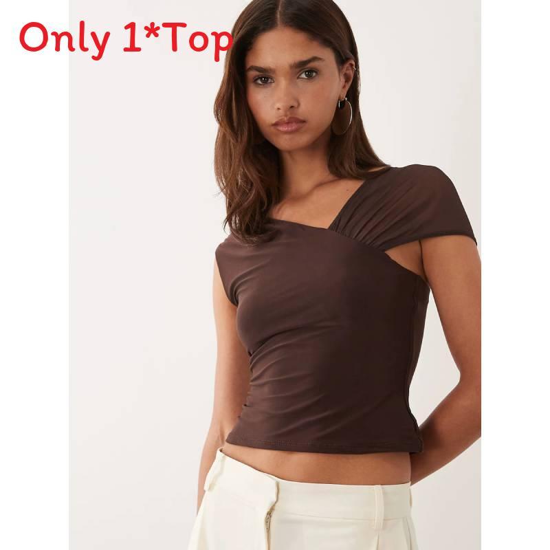 Asymmetric Mesh Tshirt For Women With Spliced Design Summer Beachwear For Teens
