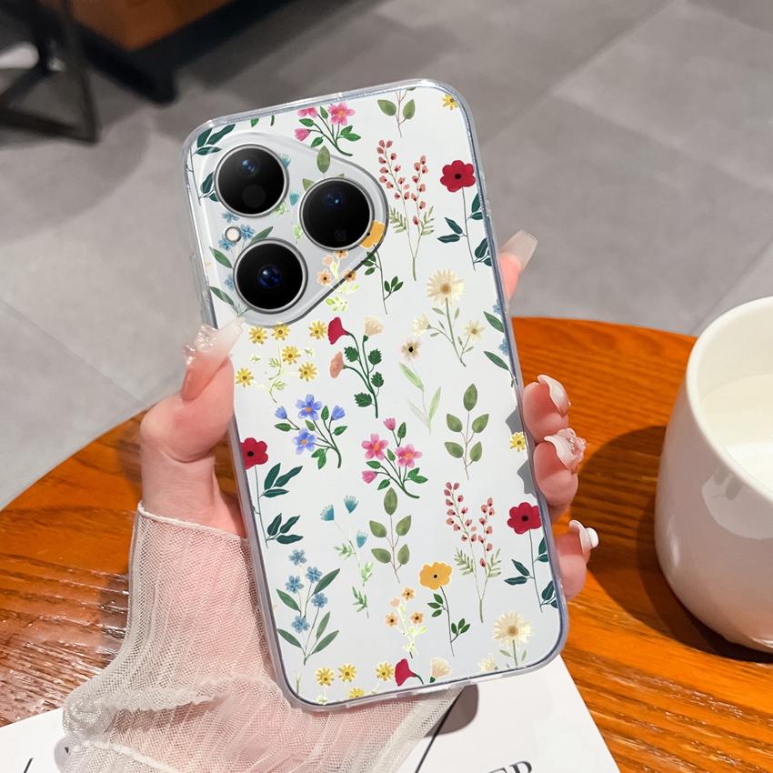 Für Huawei Pura 80 Ultra Honor Magic5 Pro 400 Hülle Etui Zweige Blume Weidenmuster Transparent Weich TPU Staubdicht Schutzhülle Für Huawei Hülle