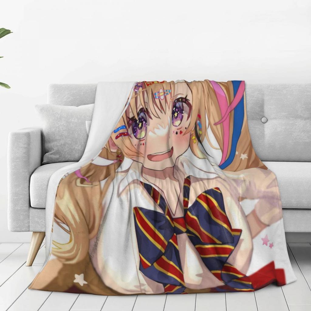 Hololive Blanket Soft Warm Flannel Throw Blanket Bedspread for Bed Living Room Picnic Travel Home Sofa
