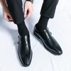 Classic Retro Dress Men's Monk Shoes Pointed Toe Buckle Business Office Wedding Comfortable Men's Shoe