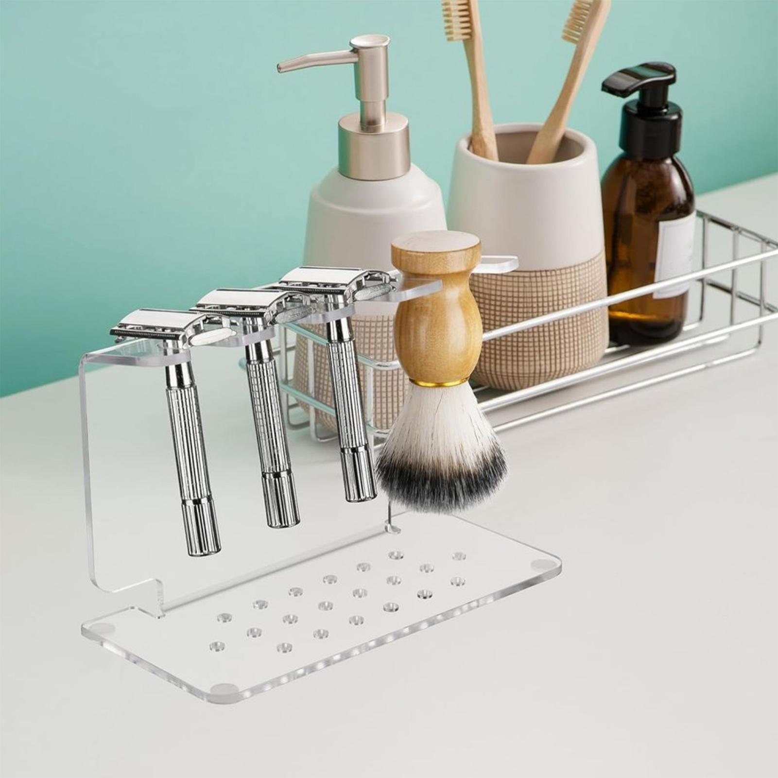 

Razor Holder for Shower Display Stand for Safety Razors and Brushes Space Saving Acrylic Shaver Support Display Organizer for CN