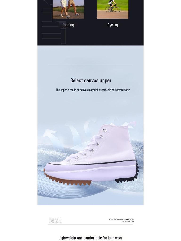 Damen High-Top Dicksohlige Rutschfeste Plateau Canvas Schuhe - Xiao Zhan Stil