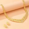 Modny zestaw biżuterii w kształcie kropli wody z cyrkoniami i frędzlami, lekki luksus, na imprezę, zestaw naszyjnik i kolczyki, odpowiedni dla panny młodej