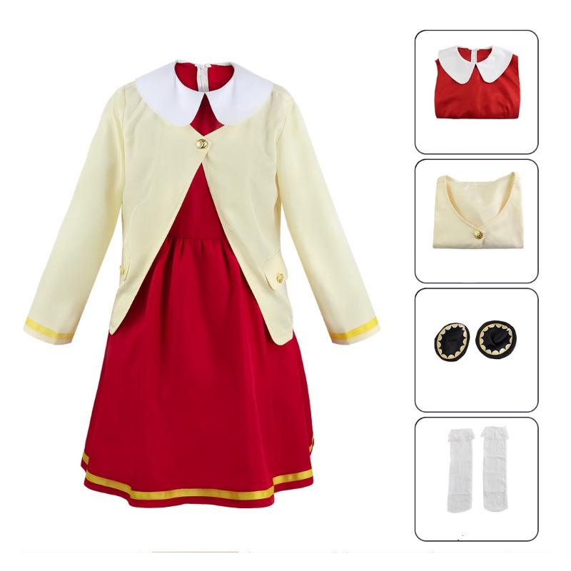 Spy×family Anya Forger Cosplay Costume Set For Adults And Kids Perfect For Halloween And Comic Con