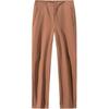 Comfortable Casual Simple Straight Leg Slim Fit Knitted Sports Pants Women Bottoms Dark-Coffee 162447517N-5