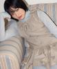 Selliteiljeu Check Hoodie Ruffle Dress_Beige