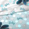 Civaner 300 Pcs Glitter Snowflake Confetti Decorations Baby Its Cold Outside Baby Shower Decor Glitter Blue Silver Snowflake Dots Confetti
