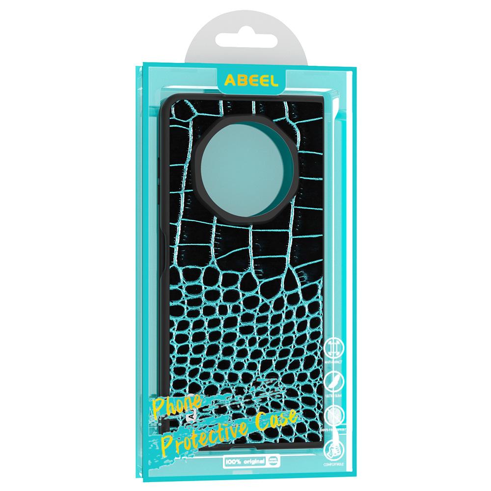 ABEEL For Honor Magic V3 5G Case Genuine Cow Leather Back Phone Cover Crocodile Texture