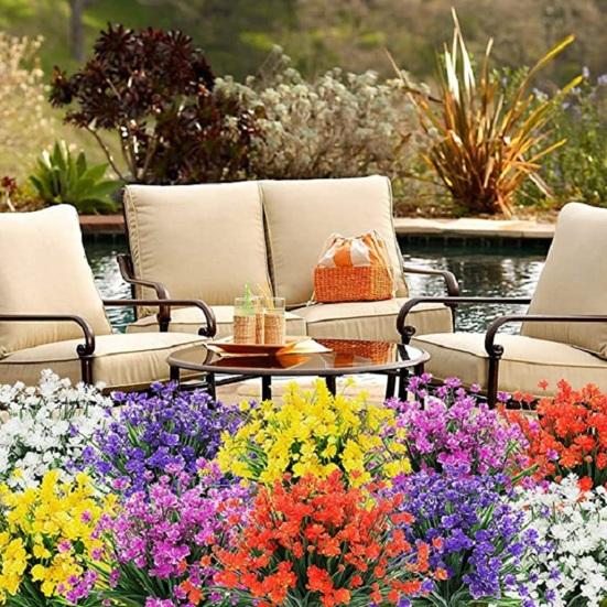Attractive Weather-resistant Decorative Easy Care Spring Grass Camellia Fake Flowers Home Decor Simulation Flowers