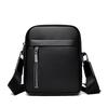 Mini Simple Men's Waterproof Genuine Leather Shoulder Bag Lightweight Black Cell Phone Bag High Quality Crossbody Bag