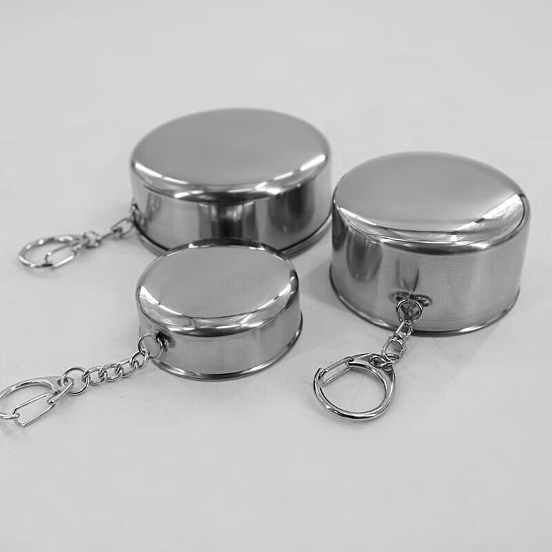 Portable Stainless Steel Collapsible Cup with Keychain