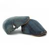 Vintage Washed Denim Flat Cap for Men Women, British Retro Newsboy Ivy Cabbie Hat, Casual Spring Summer Adjustable Driving Beret Cap