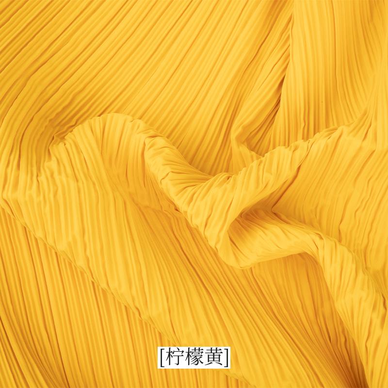 diy sewing wrinkled textile plain black white blue red pleated designer fabric by the meter for dress clothing background cloth