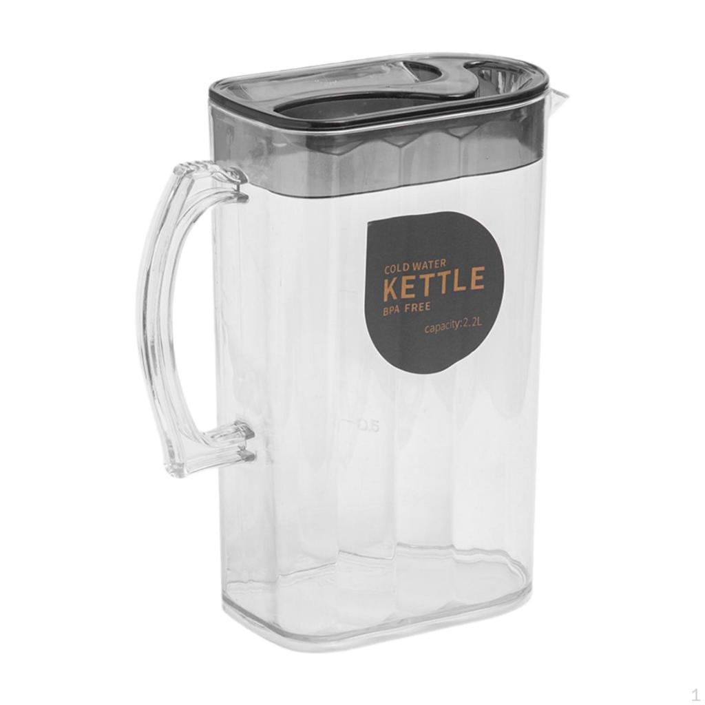 2200ml Clear Water Container with Handle Ideal for Cold Drinks