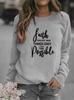 Women's Letter Print Round Neck Hoodie