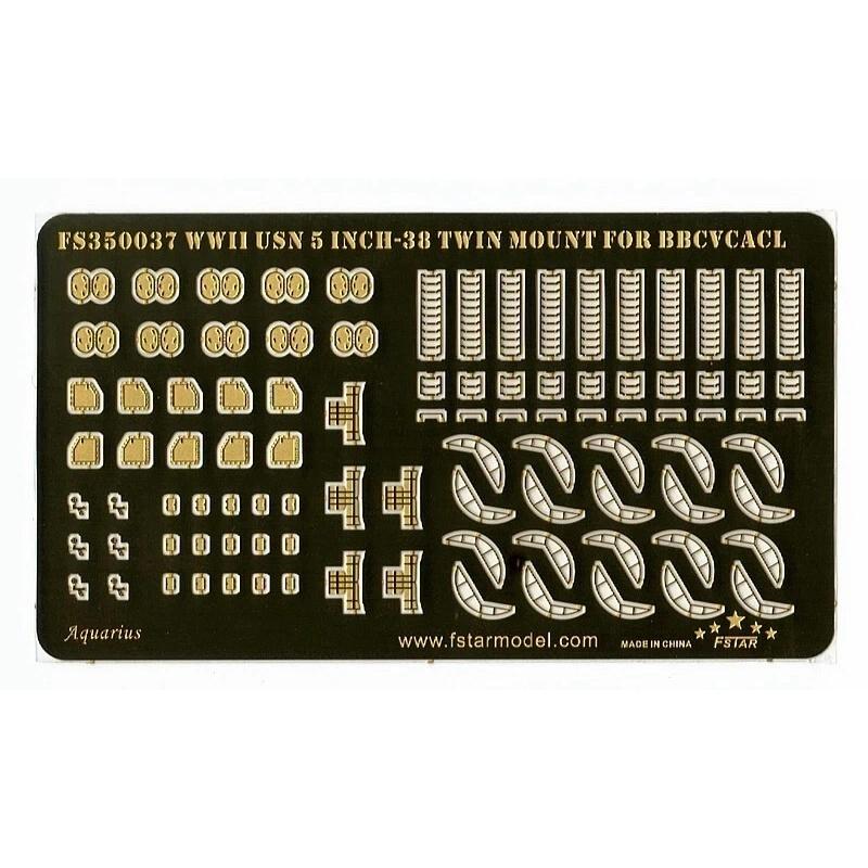 FS350049 1/350 WWII USN 5inch-38 Twin Mount Mk32 Without Blastbags (5 Set) 3D Pr Proportional Toy Model