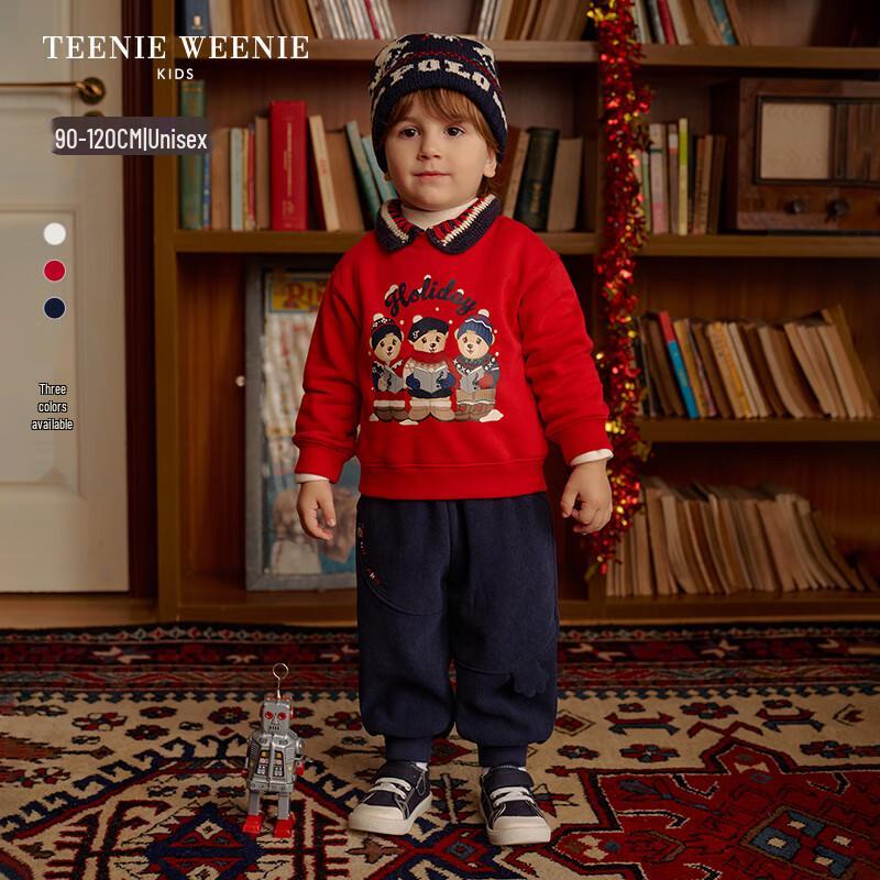 Teenie Weenie Kids Unisex Printed Fleece-Lined Sweatshirt 110