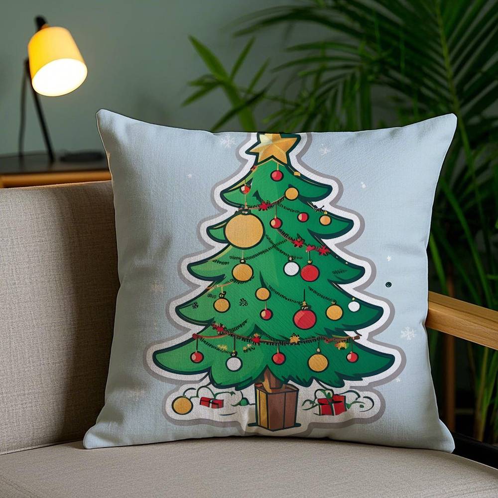 Christmas Tree Pillow Case Anti-dustmite Invisible Zipper Sofa Bed