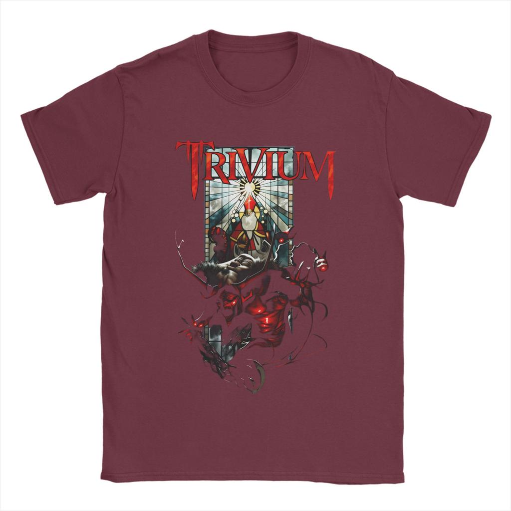 Vtg Trivium Band Men T Shirts  Fashion Tees Short Sleeve Round Collar TShirt 100 Cotton Printing Clothing