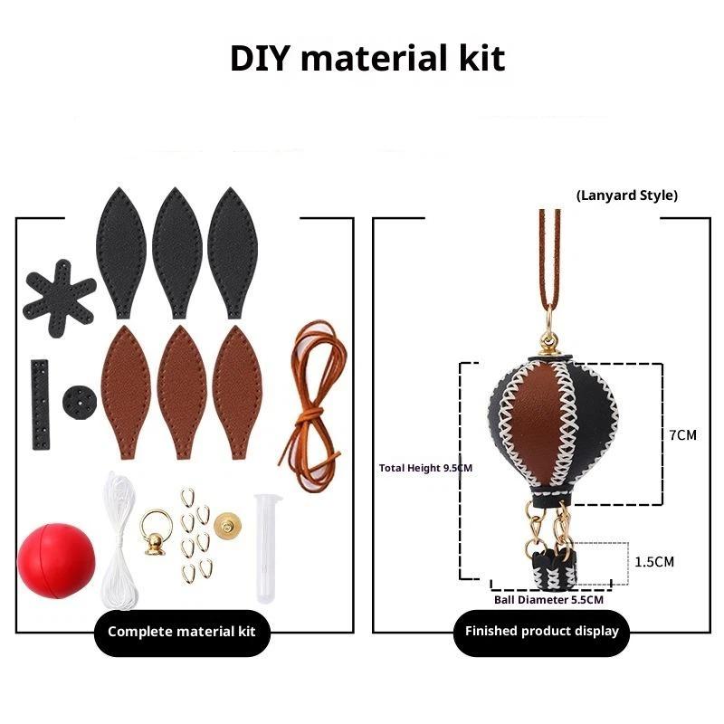 Phone Straps  Air Balloon Diy Keychain Leather Versatile Car Key Ring Handmade Ins Keychain Lanyard Bag Charms