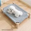 Moisture-proof Cat Elevated Bed Wooden Frame Cat Hammock Cool Cat Nest Pet Camping Bed Kennel