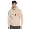 Sweat Capuche - NPZ - Saint-Valentin - Design Battement de Cœur - Poche Kangourou - Beige