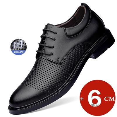 Sommer Aushöhlen Business Herren Oxford Lederschuhe Elevator Mann Höhenerhöhung Einlegesohle 6CM Formal Atmungsaktiv Große Größe 35-47