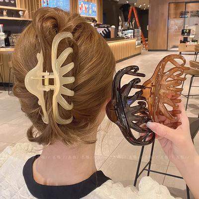 Stilvolle, vielseitige, tragbare Krallenklemme, große Größe, französische Retro-Haarklammer für Frauen.