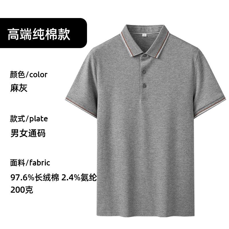 High-end Cotton T-shirt Polo Shirt Printing Logo Cold Silk Cool Short-sleeved Overalls Workwear Embroidery Custom-made
