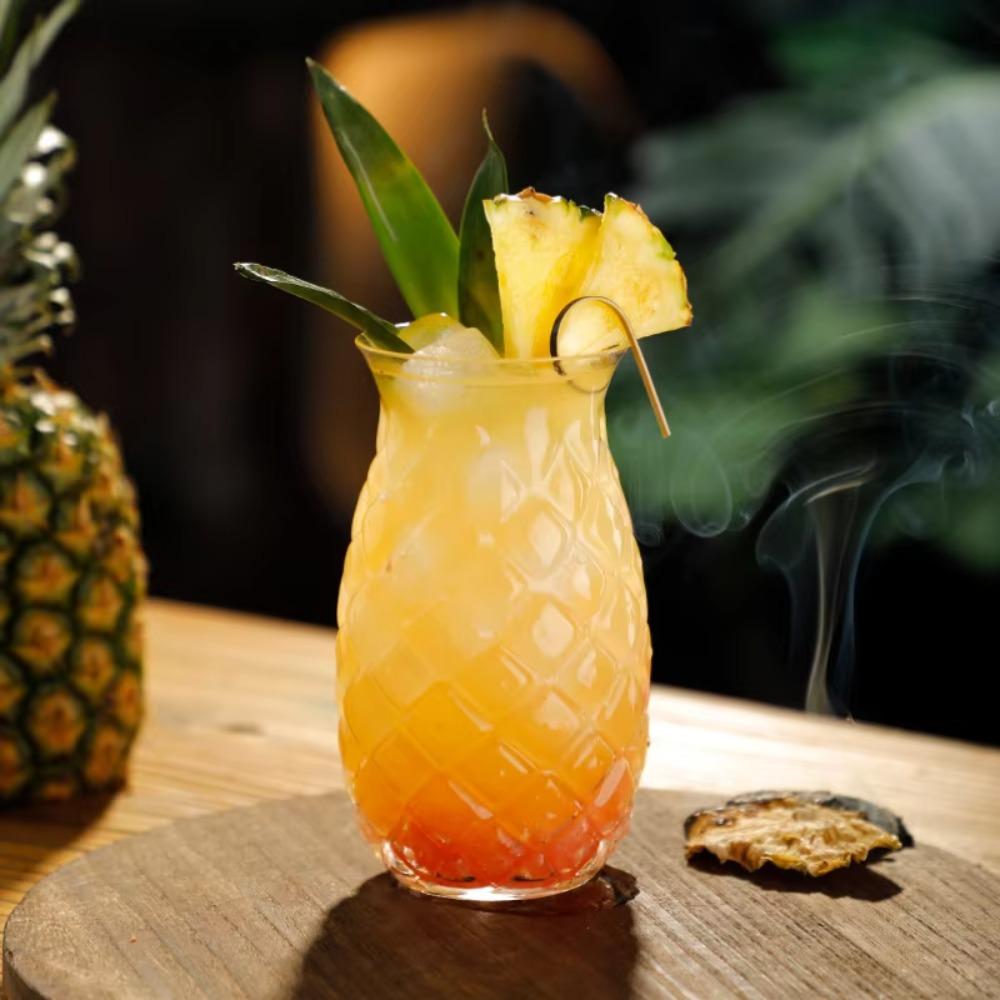Transparent Cold Drink Cup 480 ML Juice Cup Creative Pineapple Shaped Glass Cup Restaurant