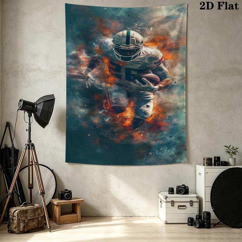 Football Wall Tapestry Aesthetic Wall Hanging Printed Fabric Blanket Decorative Tapestries for Bedroom Living Room Home Decor