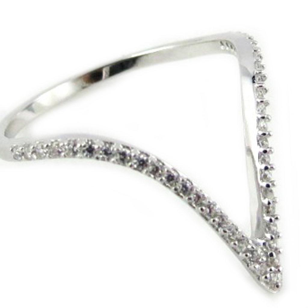 Sølvring 'Sissi' hvit (rhodiumbelagt) - 15 mm