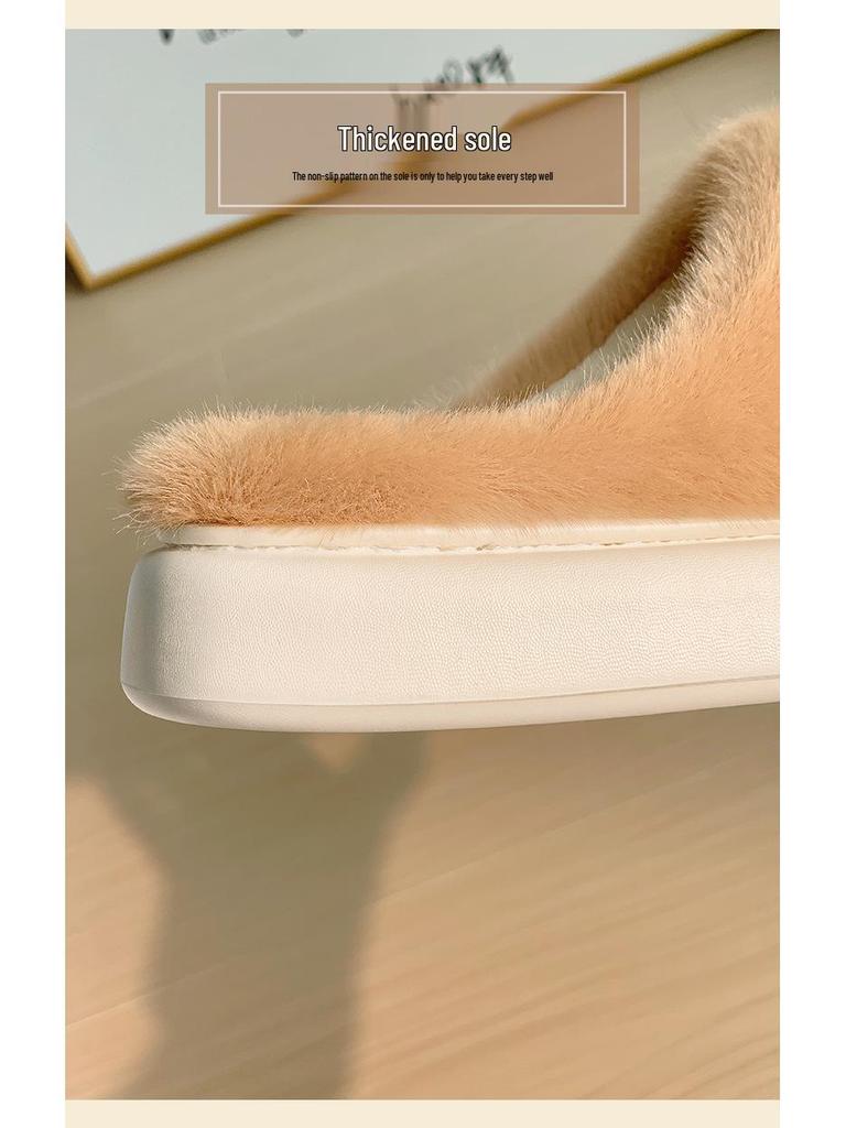 Cartoon Capybara Women's Warm Cotton Slippers with Wear-resistant EVA Sole
