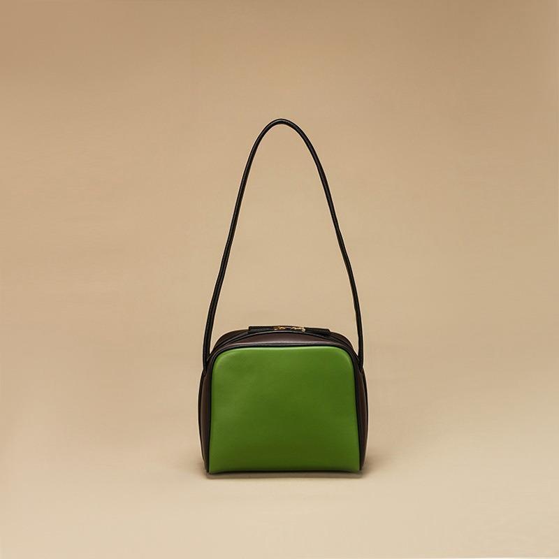 

Весенне-летняя кожаная наплечная сумка-подмышка женская простая и продвинутая, с контрастным цветом, портативная маленькая квадратная сумка 18*10*15cm