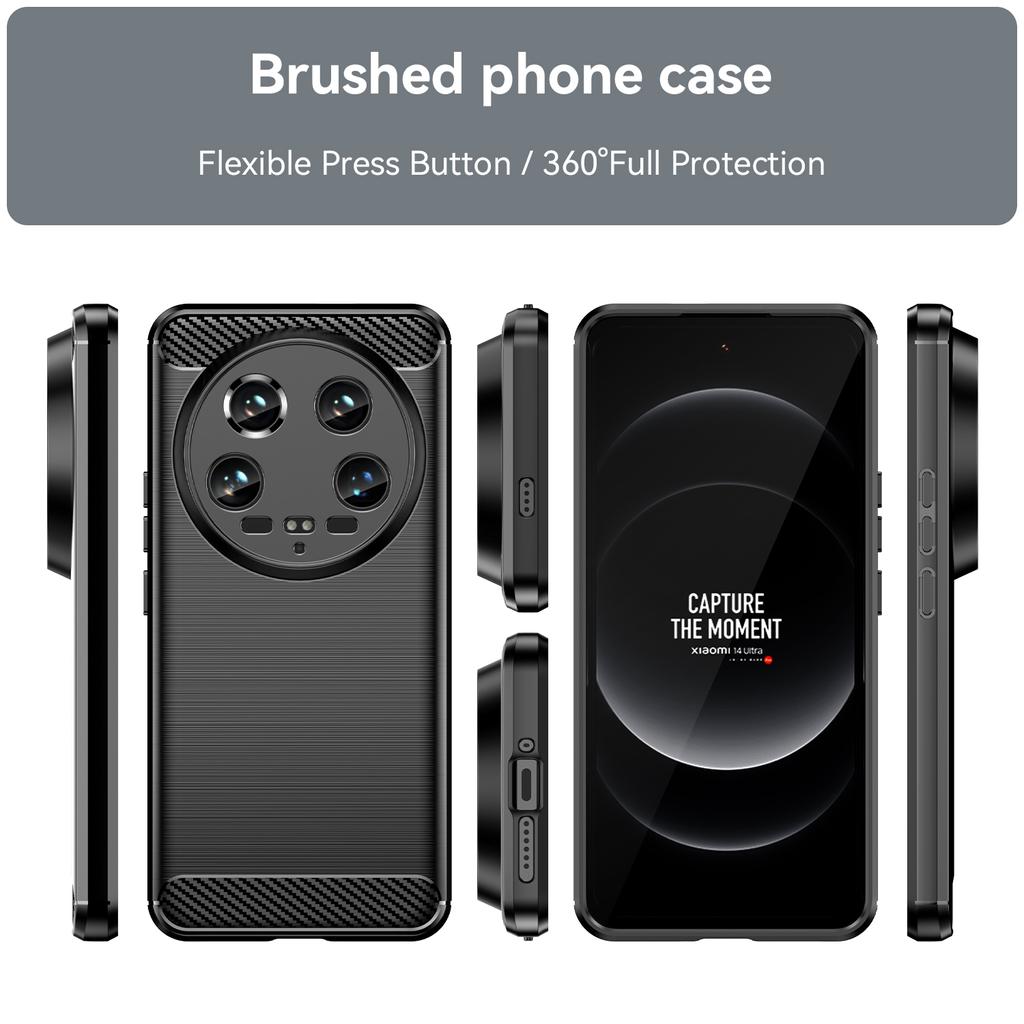 For Xiaomi 14 Ultra case For Xiaomi 14 Ultra 5G Case Carbon Fiber Shockproof Soft Silicone Back Case For Xiaomi 14 Ultra 5G