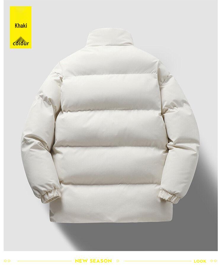 Men's Trendy Winter Stand Collar Cotton Jacket - Thick, Warm, and Comfortable Long Sleeve Sports Jacket