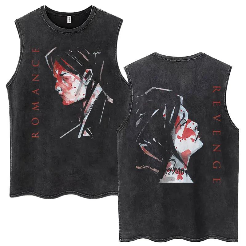 

My Chemical Romance Band Washed Tank Tops Three Cheers for Sweet Revenge Retro T-shirt Men Women Loose T Shirt S
