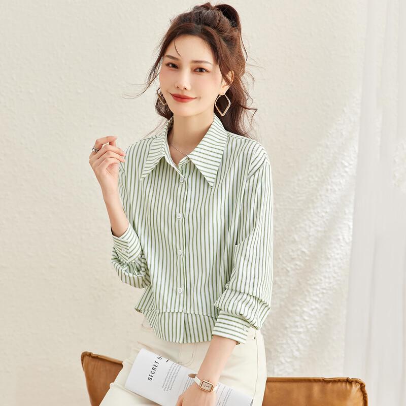 

TERRE BLEUE Women s Striped Commuter Shirt XL (120-135 lbs)