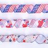 Κορδέλα 1/3 Roll American Flag Διπλής Όψης Αστέρι Ριγέ Ενσύρματη Κορδέλα Πακέτο Κόκκινη 4η Ιουλίου Ημέρα της ανεξαρτησίας Μπλε Λευκή Κορδέλα DIY Craft
