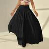 Elegant Solid Color A-line Long Skirt for Women - Vacation Casual Style