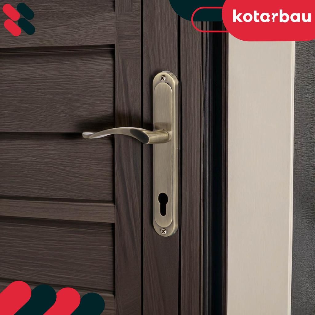 Door Handle Long Plate For Cylinder Insert Classic Patina 90