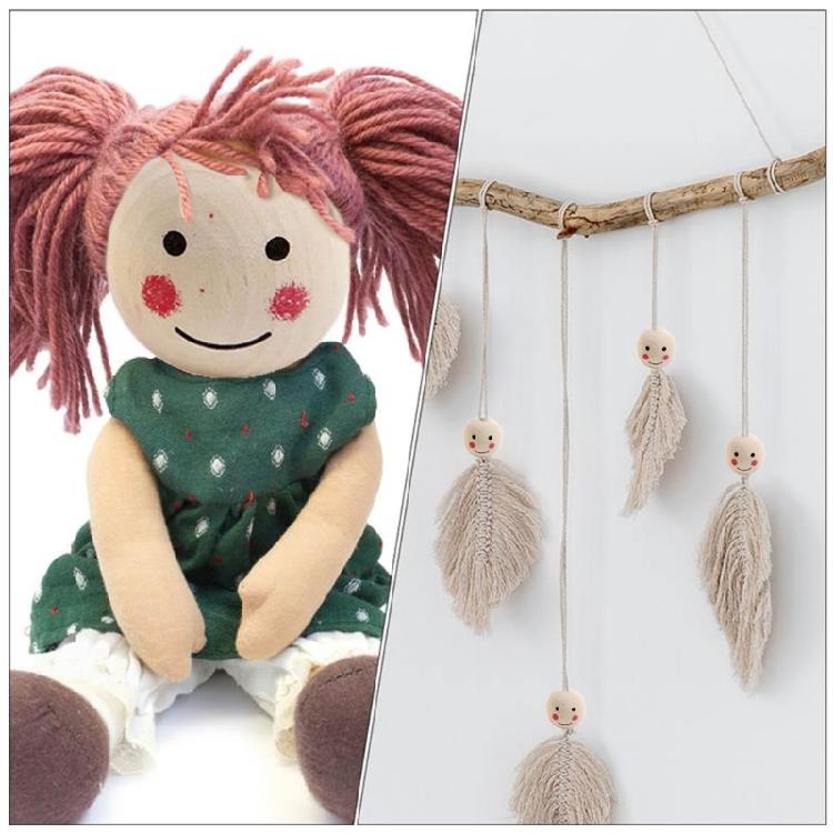 Set of 20 Smiling Wood Beads Creative DIY Crafts Accessories Wood Material